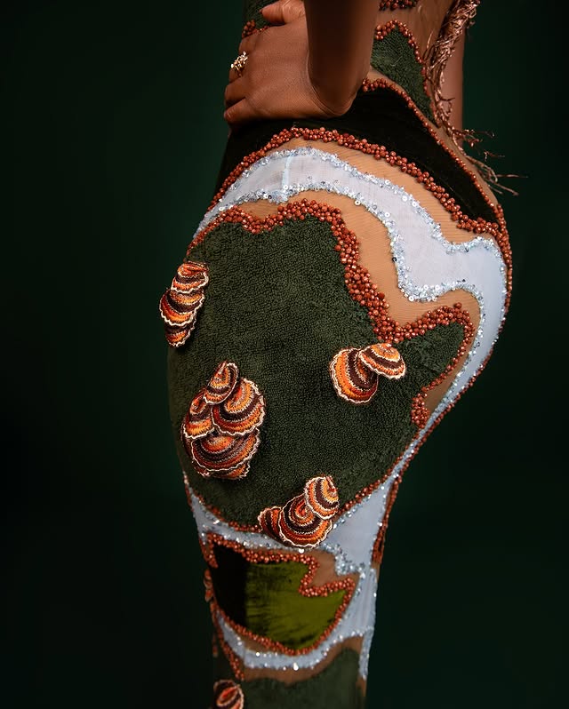 Vekee James custom made dress for Osas Ighodaro