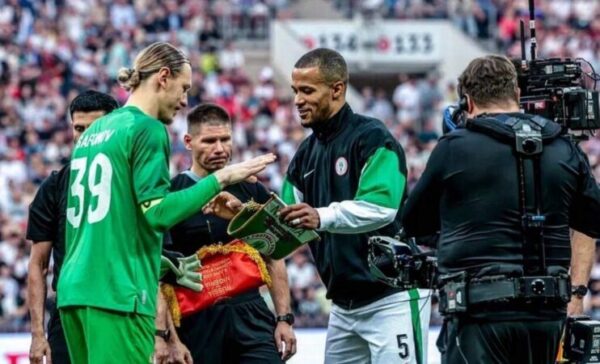 William Troost-Ekong celebrates 10 years as Super Eagles player.