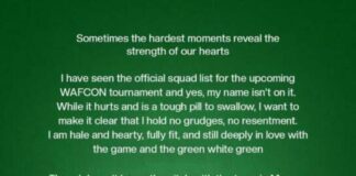 ‘Still in Love with the Game’: Gift Monday responds boldly after WAFCON exclusion Gift Monday makes a bold statement after call-up disappointment