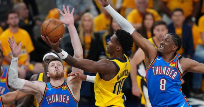 Haliburton and Mathurin shine as Pacers overcome Thunder to seize NBA Finals lead