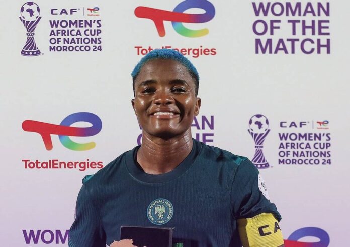 Ajibade wins Woman of the Match award as Super Falcons beat Botswana to reach WAFCON quarter-finals Super Falcons captain Rasheedat Ajibade won the Woman of the Match award in Nigeria's slim victory against Botswana at the WAFCON 2024.