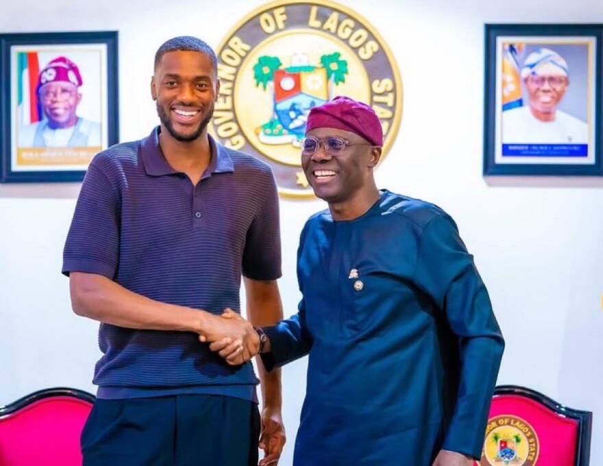 Tosin Adarabioyo is in Nigeria for the Youth Cup competition be organised and also visited Governor Babajide Sanwo-Olu.