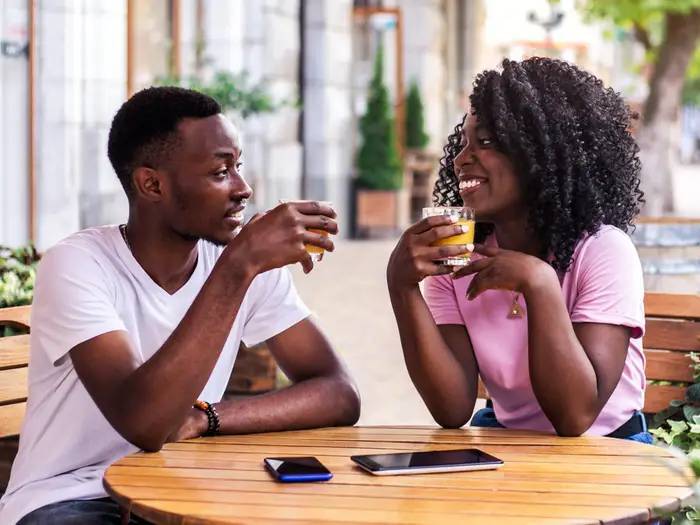 Two people on a date