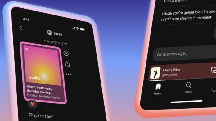 Spotify adds direct messaging to its app