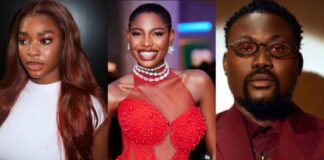 BBNaija 10: Evicted housemates Rooboy, Dede, and Joanna return Dede x Joanna x Rooboy