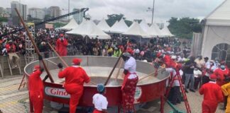 Hilda Baci reveals why record-breaking pot of jollof rice not for sale Hilda Baci during jollof rice cooking challenge