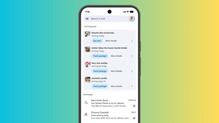 Gmail rolls out new purchases tab for package tracking