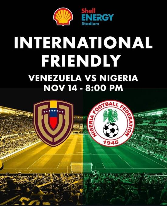 image International Friendly: Nigeria to Face Venezuela in Houston