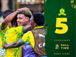 CAF Champions League shock: Sundowns crush Remo Stars 5-1 in Nigeria