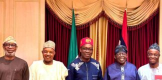 Soludo visits Tinubu after governorship election victory Charles Soludo, Dele Alake, Bola Tinubu and others (CREDIT: Facebook