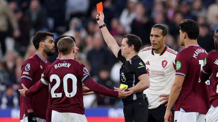 Lucas Paquetá expressed frustration over the lack of support from teammates and staff after receiving a controversial red card in West Ham’s clash with Liverpool.