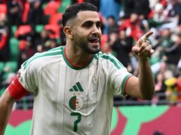 Mahrez grabs to become Algeria’s AFCON record scorer as the Desert Warriors beat ten-man Sudan 3–0