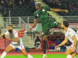 Nigeria beat Tunisia 3-2 in Fez to reach AFCON 2025 last 16 (Image: Elegbete TV/Radio)
