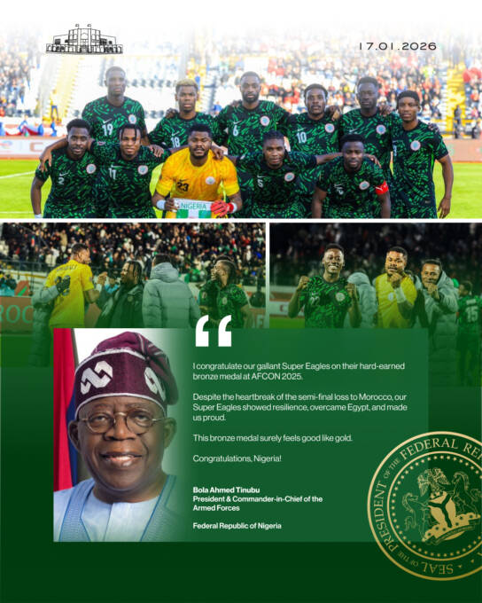 Tinubu hails Super Eagles