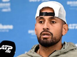 Australian Nick Kyrgios loses to Aleksandar Kovacevic in Brisbane comeback.