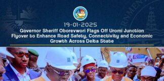 Oborevwori flags off Uromi junction flyover Delta State Governor, Sheriff Oborevwori