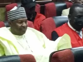 Former Attorney-General of the Federation and Minister of Justice, Abubakar Malami (SAN) at the Federal High Court in Abuja. Photo: NTA