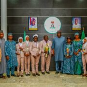 Kwara State Governor AbdulRahman AbdulRazaq with the students and others