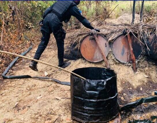 Navy dismantles illegal refinery, recovers stolen crude in Rivers State Navy dismantles illegal refinery, recovers stolen crude in Rivers State