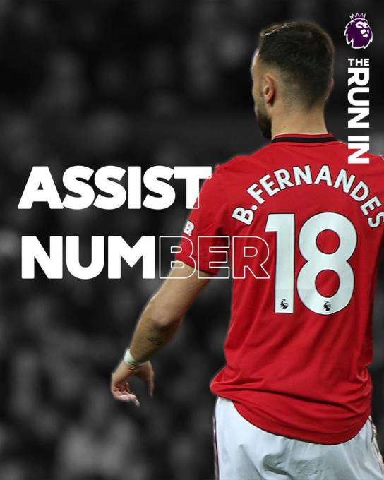 Fernandes becomes first Manchester United player to reach 18 assists United captain sets new club assist record