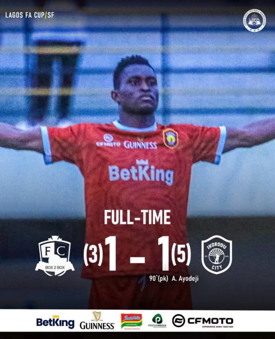 Ikorodu City reach fourth consecutive Lagos FA Cup final Derrick Julu hero as Ikorodu City survive shootout scare