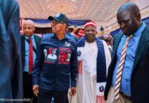 Rabiu Kwankwaso, Peter Obi and others at the NDC convention.
