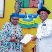 Mayor of Banjul, Rohey Malick Lowe and Governor Douye Diri of Bayelsa State