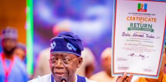 Tinubu wins APC presidential ticket President Bola Tinubu with his certificate of return