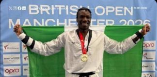Jordan strikes gold for Nigeria at British Taekwondo Open