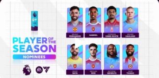 ‎Premier League names eight nominees for 2025/26 player of the season awardÂ