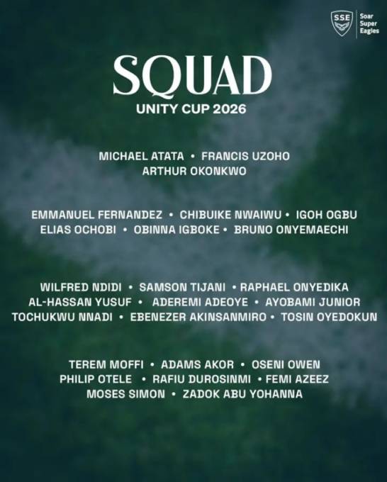 Super Eagles: Eric Chelle names Unity Cup and friendlies squads Super Eagles: Eric Chelle names Unity Cup and friendlies squads 
