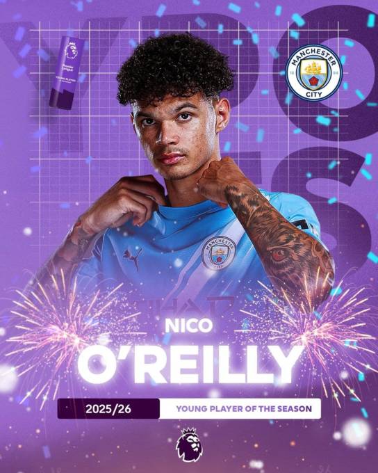 City's O'Reilly Crowned Premier League Young Star