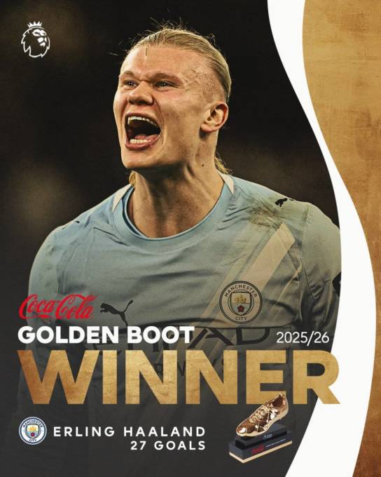 Haaland wins third Premier League Golden Bootย Erling Haaland: 27 Goals, Golden Boot No 3