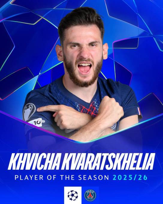Khvicha Kvaratskhelia wins 2025/26 UCL Player of the Season award Official: Kvaratskhelia Named 2025/26 Champions League Player of the Season