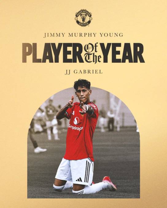 Manchester United’s JJ Gabriel wins Jimmy Murphy Award United Prodigy Gabriel Claims U18 Player of the Season