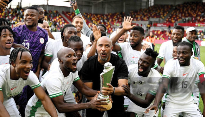 Super Eagles thrash Jamaica to win fourth Unity Cup title Super Eagles celebrate their Unity Cup title win