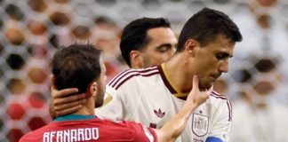 Rodri apologises after clash with Silva in Spain’s last 16 victory over Portugal Rodri apologises after clash with Bernardo Silva as Spain beat Portugal to reach World Cup 2026 quarter-finals (Image source: The Mirror)