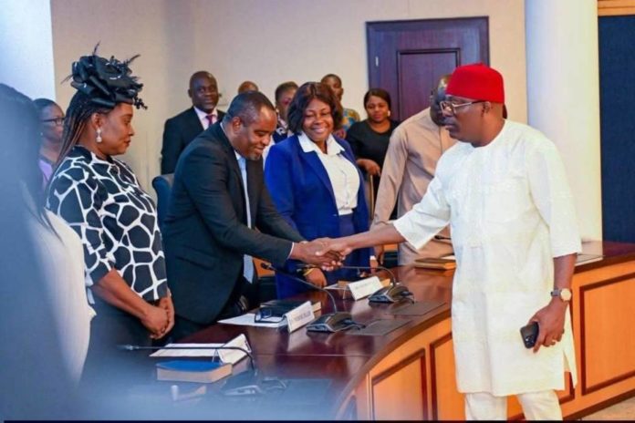 Fubara swears in 12 new permanent secretaries, urges strict adherence to oath of office Siminalayi Fubara swearing in the Permanent Secretaries