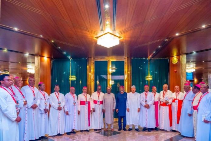 Tinubu says economic reforms have prevented financial collapse, pledges sustained security efforts Bola Tinubu with members of the Catholic Bishops' Conference of Nigeria (CBCN) at the State House in Abuja