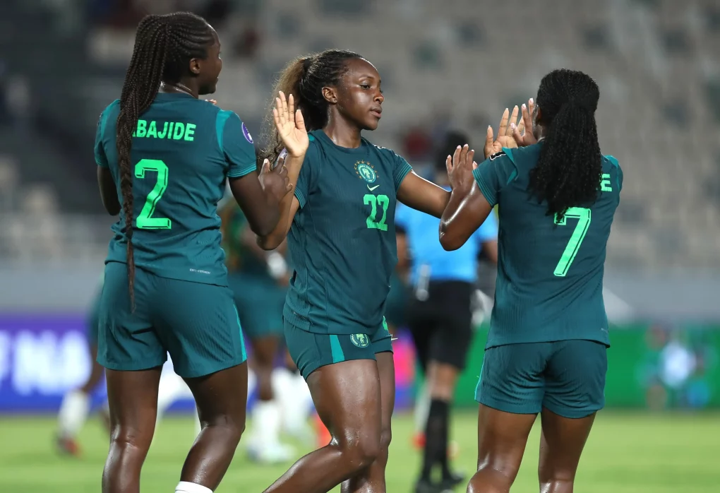 rinsola babajide of nigeria celebrates goal during the 2026 womens africa cup of nations match between egypt and nigeria