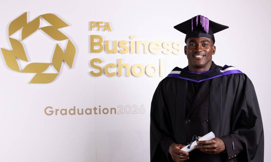 Awoniyi earns a Postgraduate Diploma in Sports Directorship with Merit from the PFA Business School (Image: AWONIYI TAIWO on X)