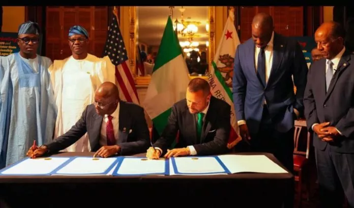 Lagos, California sign sister-state agreement in Sacramento Lagos, California sign sister-state agreement in Sacramento